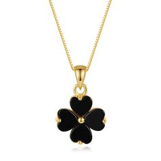 This dainty sterling silver clover necklace is the perfect way to add a touch of luck to your look. The four-leaf clover is a symbol of good luck, and this necklace is sure to bring you all the best. The necklace is made of high-quality sterling silver and comes in a choice of silver or gold. Whether you are looking for a gift for yourself or for someone special, this sterling silver clover necklace is a perfect choice.925 Sterling Silver;Silver: White Gold Plated;Gold: 18K Gold Plated;Nickel-fr Black Clover Necklace, Bracelets Diamond, Jewels Rings, Jewellery Necklace, Necklace Accessories, Bracelet Ring, Clover Necklace, Lifestyle Trends, Sports Watch