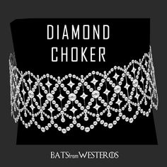 the diamond choker is shown in black and white