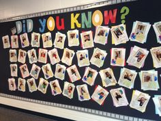 a bulletin board that has pictures on it with the words did you know? written above them