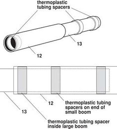 the diagram shows an image of a telescope and its components, including two large tubes