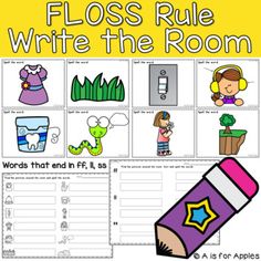 the floss rules write the room with pictures and words to help students learn how to use