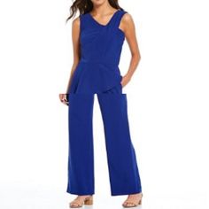 Brand: Alex + Marie Color: Blue Description: Nwot Women’s Jumpsuit Size: 2 No Trades Or Returns. Sleeveless Blue Pantsuit For Summer, Chic Blue Jumpsuits And Rompers For Work, Chic Blue V-neck Pantsuit, Alex Marie, Pant Jumpsuit, Color Blue, Size 2, Pants For Women, Jumpsuit