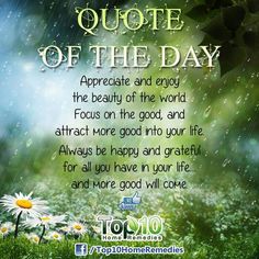 a quote on the topic of today's day with daisies and rain