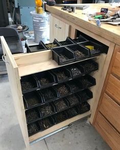 the drawers are filled with lots of screws