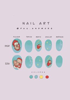 Ponyo Nails Art, Gibli Studio Nail Art, Ponyo Inspired Nails, One Piece Inspired Nails, Kiki's Delivery Service Nails, Howls Moving Castle Nail Art, Ponyo Nails, Studio Ghibli Nails