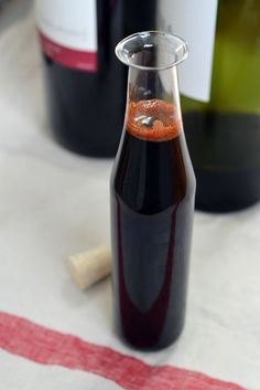 a bottle of alcohol sitting on top of a table