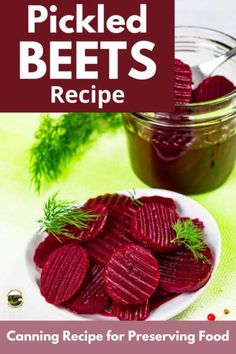 pickled beets recipe on a white plate