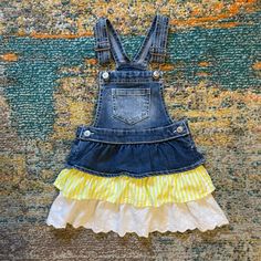 Never Worn Bundle 2 Or More For Discount Sleeveless Denim Playtime Dress, Playful Denim Dress For Playtime, Playful Denim Dress For Spring, Denim Overall Dress, Overall Dress, Kids' Dresses, Casual Dresses, Colorful Dresses, Overalls