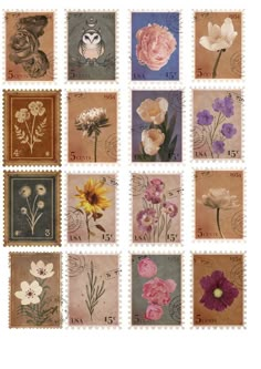 postage stamps with flowers on them