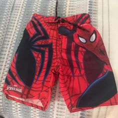 Nwt Size 4 Fun Red Summer Bottoms, Spiderman Shorts, Sipder Man, 2000s Fashion Outfits, 2000s Fashion, Kids Bottoms, Board Shorts, Halloween Costume, Red Blue