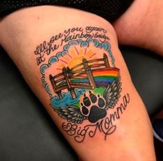 Vet Tech Tattoo, Dog Paw Tattoos, No Tattoos, Paw Tattoos, Bridge Tattoo, Tech Tattoo, About Rainbow