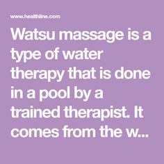 Watsu massage is a type of water therapy that is done in a pool by a trained therapist. It comes from the words "water" and “shiatsu,” which is a type of Japanese massage that uses acupressure to promote relaxation. Learn more about the benefits and how to find a practitioner. Massage Pressure Points, When To Plant Vegetables, Water Therapy, Health Signs, Preventative Health, Mood Humor, Healthy Juices, Acupressure