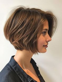 Earrings For Bob Haircut, Bob Haircut Layered Short, Short Choppy Bob Haircuts, Bob Haircut Back, Short Bob Straight Hair, Vintage Bob Hairstyle, Choppy Layered Bob Hairstyles, Back Of Bob Haircut