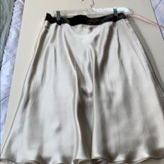 Exquisite Super Flattering Silk Skirt Side Zipper Silk A-line Bottoms For Formal Occasions, Formal A-line Silk Bottoms, Elegant Silver Evening Skirt, Elegant A-line Bottoms For Evening, Silver Skirt For Spring Evening, Silver Skirt For Evening In Spring, Silver Evening Skirt For Spring, Silver Elegant Evening Bottoms, Silk A-line Evening Skirt