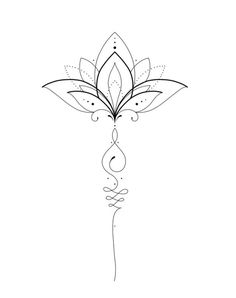 a black and white line drawing of a flower with leaves on it's head