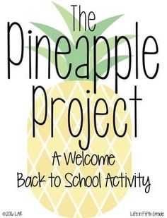 the pineapple project welcome back to school activity