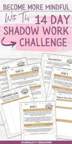 Jump-start Your Journey of Growth + Self-Healing With This 14-day Shadow Work Challenge Shadow Work Challenge, Journaling Routine, Shadow Work Journal, Journal Challenge, Daily Journal Prompts, Work Tips, Personal Growth Plan