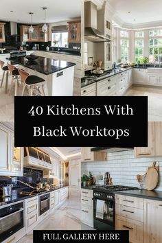 Make a statement in your kitchen with the striking contrast of black worktops. See more inspiration here.