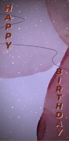 a birthday card with the words happy birthday written in gold foil on purple and blue background