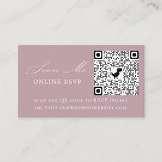 Photo Online RSVP QR Code Dusty Rose Wedding Enclosure Card Rsvp Qr Code, Dusty Rose Wedding, Card Simple, Wedding Enclosure Cards, Rose Gold Wedding, Rose Wedding, Wedding Website