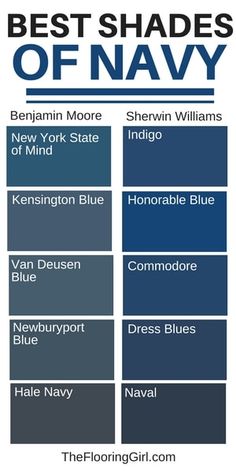 the best shades of navy for any color scheme in your home or office, from blue to gray