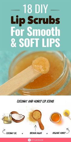 Lip Scrub Diy Recipes, Diy Lip Scrubs, Homemade Lip Scrub, Honey Lip Scrub, Scrub Recipe Diy, Natural Lip Scrub, Lip Scrub Recipe, Scrub Diy