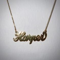 Our classic nameplate is now available in 10k Solid Gold! All items included in our Solid Gold Collection includes complimentary gift wrapping. ITEM SPECIFICSMetal type: 10k Yellow Gold Pendant size: Approximately 1 in. ~ 1.25 in. long; 1.1g (7 Letters)Chain length (including pendant) weight: 16 in. (1.0g), 18 in. (1.1g), 20 in. (1.2g), 22 in. (1.3g), 24 in. (1.4g)The size and weight are approximate. Please allow up to +/- 10% differenceProcessing time: 7-9 business days Made in the United State Classic Engraved Nameplate Necklace, Classic White Gold Nameplate Necklace, Classic Nameplate Necklace, Personalized Hallmarked Nameplate Necklace, Classic Name Necklace For Birthday, Gold Classic Name Necklace For Birthday, Classic Gold Name Necklace For Birthday, Classic Gold Name Necklace For Birthday Gift, Classic Gold Hallmark Name Necklace