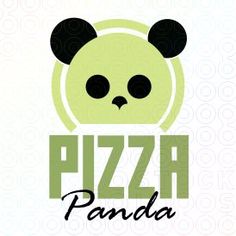 a panda face with the word pizza panda on it