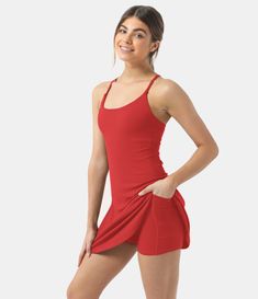 Women's Everyday Cloudful® 2-in-1 Flare Activity Dress-Wannabe. Nylon, Nylon-77%, Spandex, Spandex-23%. 4-way stretch. Crossover, Side Waistband Pocket. Machine wash cold. Do not dry clean. Do not iron. Do not bleach. Wash with like colors. Turn garment inside out. Crisscross. Spaghetti Strap. Peachy. Low intensity recreation. Plain. Casual, Dance. Cloud9. Workout Dress, Active Dress, Basic Black Dress, Everyday Workout, Golf Dresses, Pretty Shorts, Bleach Wash, Mini Dress Casual, Tennis Dress