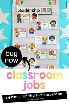 classroom jobs poster with the text buy now