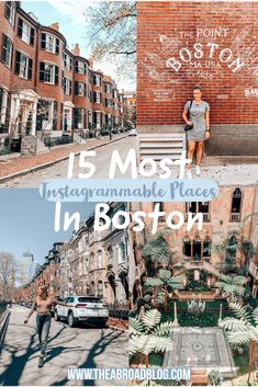 two photos with the words 15 most instagramable places in boston, and an image of