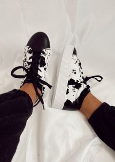 Platform, suede calf print lace-up sneakers, runs true to size