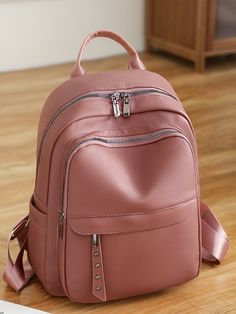 Shein Bags, Ladies Backpack, Cute Luggage, School Bag Essentials, Diy Bags Purses, Classic Backpack, Essential Bag, Leather Wallet Mens