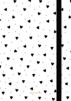 two black and white wallpapers with hearts on them