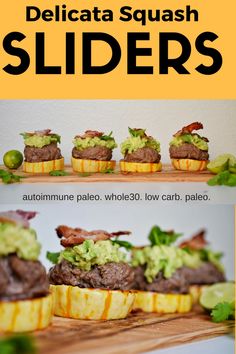 the recipe for delicata squash sliders is shown