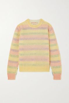 Marni Sweater, Pink Knit, Knitwear Fashion, Blouse Pants, Gwen Stefani, Knitwear Design, Wool Blend Sweater, Striped Sweater, Knitting Inspiration