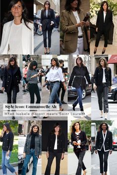 Emmanuelle Alt was editor of Vogue Paris from 2011 to 2021. She is well known for her personal style, which I would describe as a mix of 60s and 70s Boho/Rock n Roll-elements and a timeless, effortless Casual Chic vibe. A mix between Saint Laurent and Isabel Marant. Emmanuelle Alt Style, Isabel Marant Style, Black Flared Jeans, Black Patent Leather Boots, Boho Rock, Emmanuelle Alt, Navy Dress Pants, Elegant Blazers, Carine Roitfeld