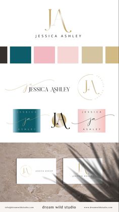 the logo and business card design for an interior decor company, which has been designed by studio