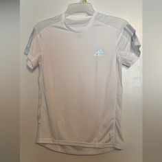 Brand New Adidas Shirt Still Has Tag Size Xs White Fitted Sporty T-shirt, White Adidas Sporty T-shirt, Adidas White Sporty T-shirt, White Sporty Crew Neck Shirt, Sporty White Crew Neck Shirt, White Summer Sports Shirt, Fitted White Sports Shirt, Casual White Shirt For Sports, White Sporty Shirt For Summer