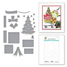 some cut outs and paper with christmas decorations