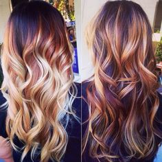 2015 brown hair color trends balayage with blonde highlights Hair Caramel, Hair Colorful, Hair Dyes, Long Wavy Hair, Hair Color Balayage, Balayage Highlights, Ash Blonde, Hair Color Trends