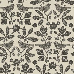 a wallpaper with birds and leaves on it