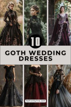 the top 10 goth wedding dresses for women in their 20s's and 30's