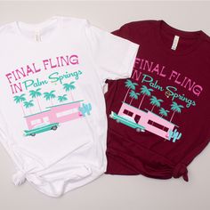 Get ready to soak up the sun in style with our collection of Palm Springs-themed bachelorette party apparel! Our trendy and stylish tees feature vibrant colors and playful graphics inspired by the iconic Palm Springs vibe, making our apparel the perfect way to show your love for this desert oasis. 4.2 oz./yd² (US) 7 oz./L yd (CA), 100% airlume combed and ringspun cotton, 32 singles Ash is 99/1 airlume combed and ringspun cotton/polyester Retail fit Unisex sizing Coverstitched collar and sleeves Shoulder-to-shoulder taping Side seams Tear away label RETURNS & EXCHANGES : These items are NON returnable as we print on demand. Due to the custom printing, we are unable to return or exchange. If you have any questions at all before ordering, please call, live chat, or email us! We are sure you w Summer Tops With Funny Print For Fan Merchandise, Summer T-shirt With Funny Print In Ring-spun Cotton, Summer Funny Print T-shirt In Ring-spun Cotton, Funny Print Ring-spun Cotton Tops For Summer, Funny Print Ring-spun Cotton T-shirt For Summer, Summer Tops With Funny Print In Ring-spun Cotton, Playful Graphics, Themed Bachelorette, Bachelorette Tshirts