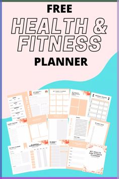 the health and fitness planner is shown with text overlay