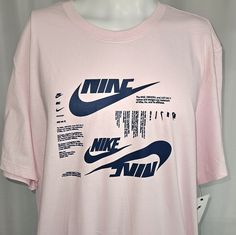 Brand New With Tags! Smoke And Pet Free Home Knit Fabric Is Soft And Smooth. Color: Light Pink With Navy Graphic Men’s Size Xxl 100% Cotton Cleveland Browns Shirts, Color Light Pink, Nike Swoosh Logo, Nike Tee, Black Graphic Tees, Dri Fit Shirt, Nike Tshirt, Short Sleeve Pullover, Nike Tees