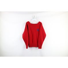 Vtg 90s Ralph Lauren Womens Large Spell Out Crest Heavyweight Wool Knit Sweater Womens Sweater Has Pilling Womens Size Large Measurements Are: 20 Inches Underarm To Underarm 26 Inches Top To Bottom Red Wool Check Out My Other Items In My Store! L559 90s Ralph Lauren, Wool Knit Sweater, Wool Sweaters Womens, Womens Sweater, Winter Sweater, Sweater Vintage, Pullover Sweater Women, Knitting Women Sweater, Ralph Lauren Sweater