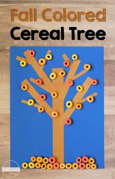 the fall colored cereal tree is made out of paper