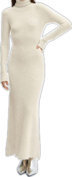 Elegant Turtleneck Ribbed Midi Dress, Elegant Knit Turtleneck Dress, Elegant Ribbed Turtleneck Midi Dress, Elegant Ribbed Turtleneck Dress, Chic Ribbed Turtleneck Dress, Chic Beige Turtleneck Dress, Stretch Knit Turtleneck Dress, Knit Stretch Turtleneck Dresses, Stretch Turtleneck Knit Dresses