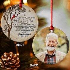 Dad in Heaven Christmas Ornament Christmas Tree Memorial Ideas, 1st Christmas Without A Loved One, Christmas Memory Ornaments, In Memory Of Ornaments, Memory Christmas Ornaments Diy, Memory Ornaments Diy, Memorial Christmas Gift Ideas, Memorial Christmas Ornaments Diy, Memorial Ornaments Diy